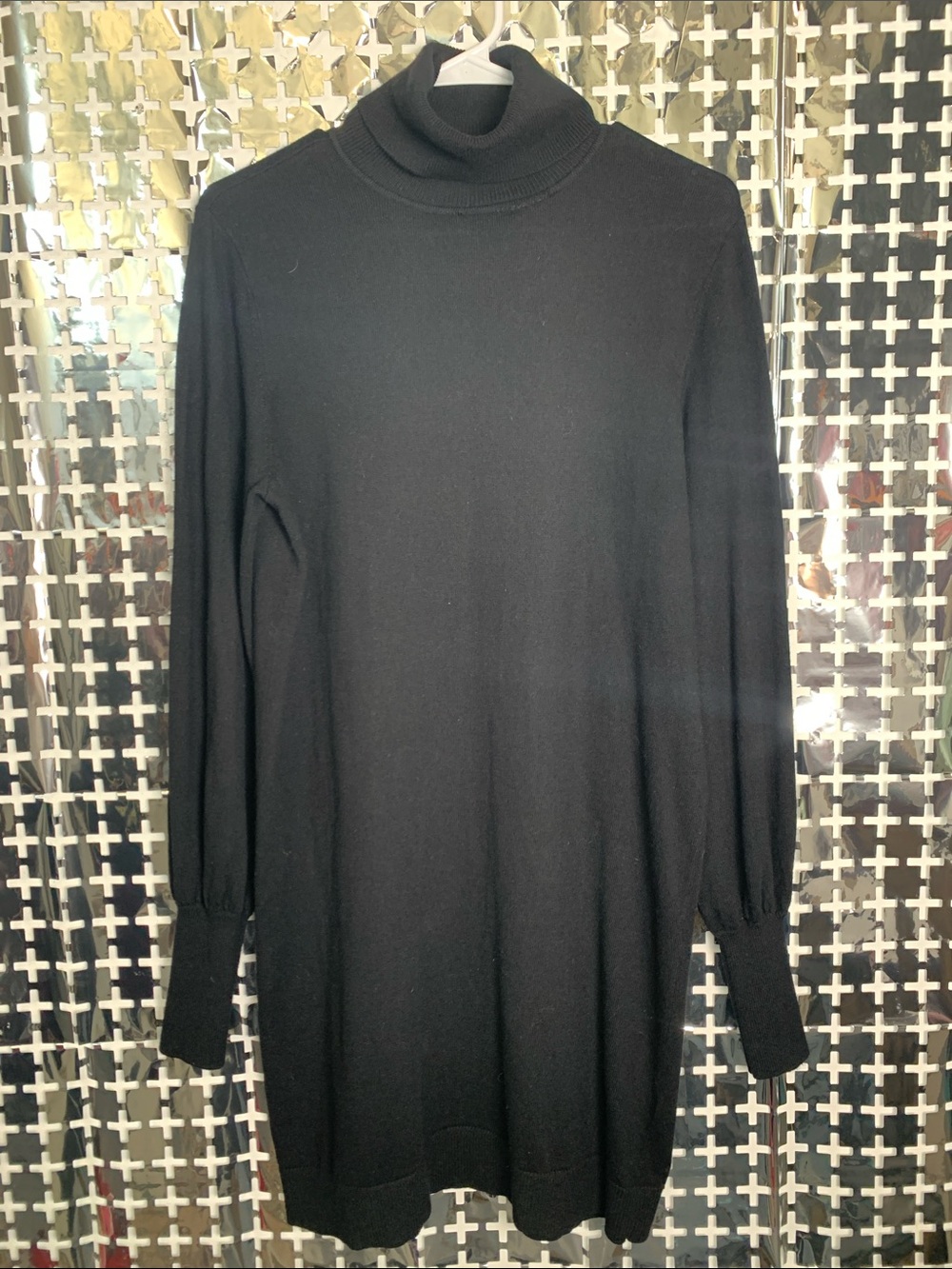Wayf Black Turtleneck Sweater Dress
